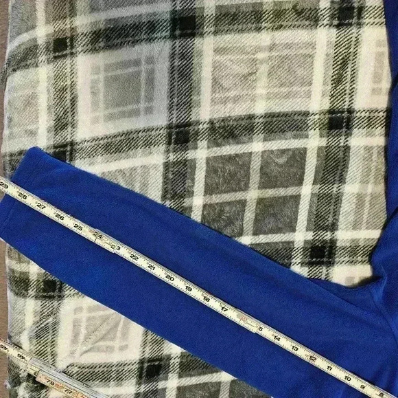 Lands' End, size Large, 100% cotton blue Fleece 1/4 zipper pullover - Picture 5 of 9